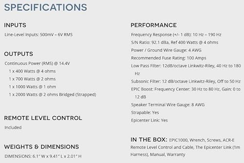 AudioControl EPIC1000