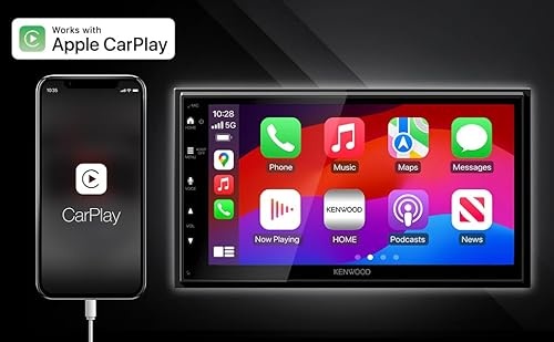 Kenwood Maestro/XM-Ready 6.8" Digital Media Receiver with Wired Apple CarPlay & Android Auto
