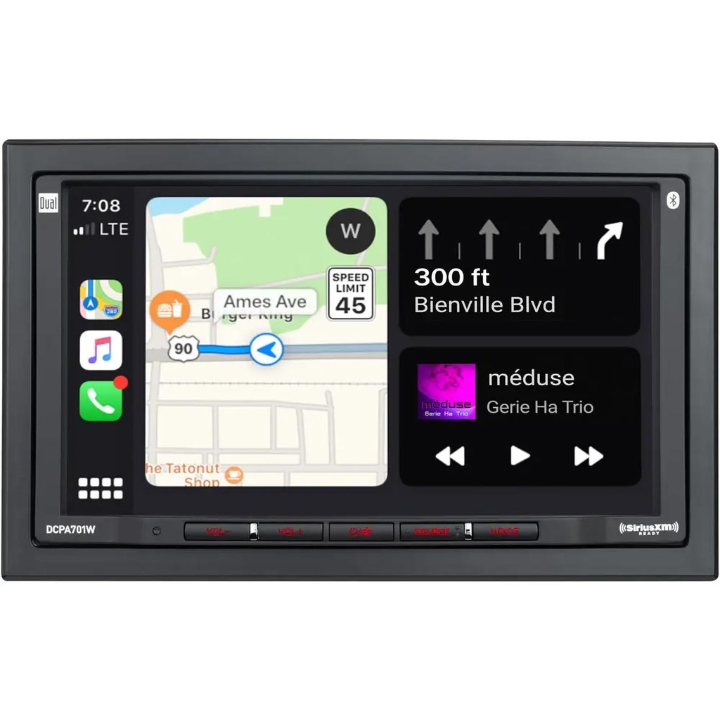 [DCPA701-4] Dual 7" Multimedia Receiver with Wired Apple CarPlay & Android Auto
