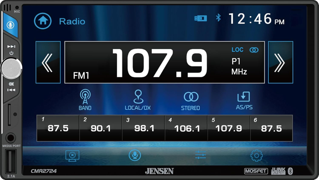 Jensen CMR2724 DDIN 7" Touchscreen Digital Multimedia Receiver