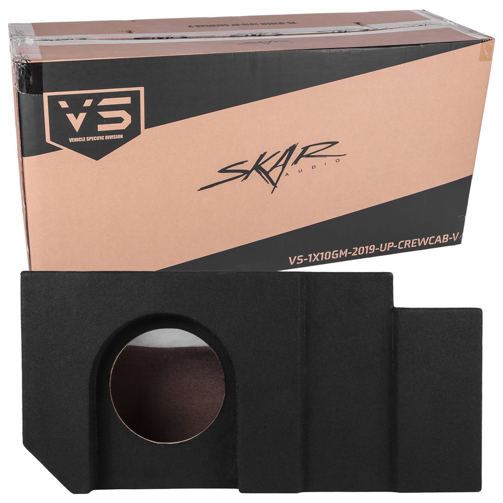 Skar Audio 2019-2025 Chevy Silverado & GMC Sierra Crew Cab Compatible Single 10" Ported Subwoofer Enclosure