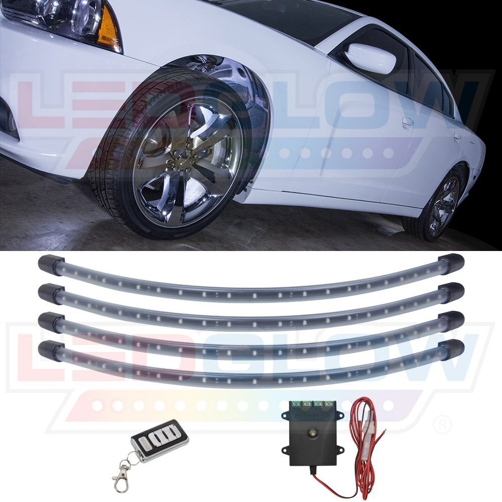 LEDGlow 4pc White LED Wheel Well Lighting Kit